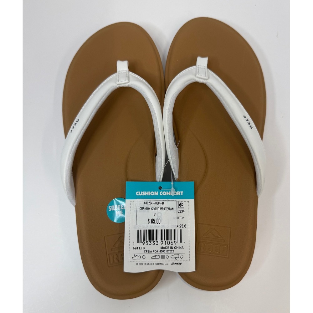 Reef Cushion Cloud White Flip Flop Sandal Size 8 Women